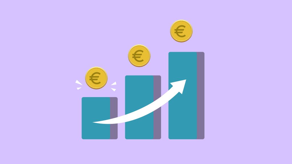 Illustration des intérêts composés et de la croissance d'un investissement sur le long terme.